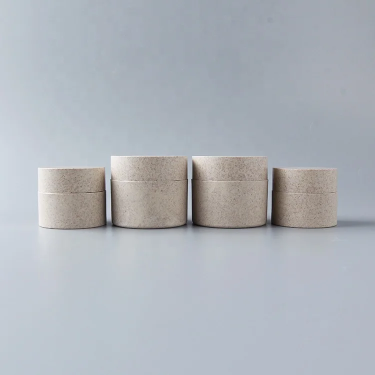 Factory Custom Mold Eco Plant Based Empty Wheat Straw Biodegradable Hair Face Moisture Cosmetic Jars For Lotions Creams