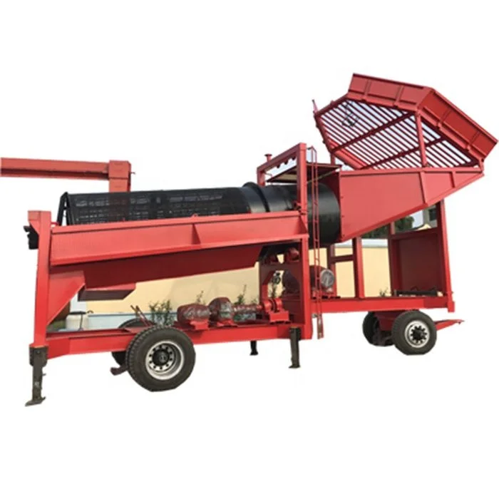China Portable Mining Mobile Gold Trommel /Screen Mining Alluvial/river Gold Trommel