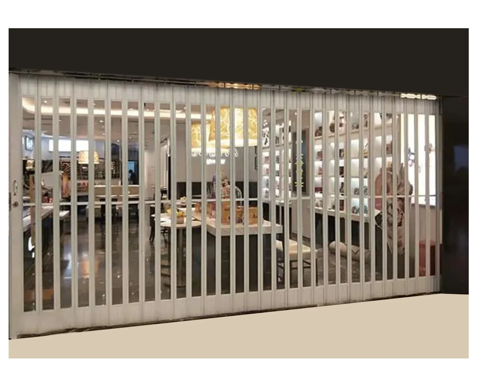 Mall Transparent Crystal Plastic Folding Door Shopfront Polycarbonate Sliding Doors Automatic PC Aluminum Accordion Door Price