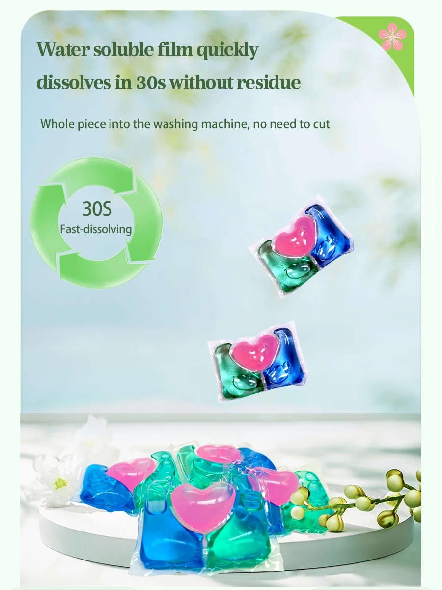 Factory wholesale 8X High Concentrated Eco Friendly Customized Perfume 3 In 1 Detergent Concentrated Laundry detergent Pods