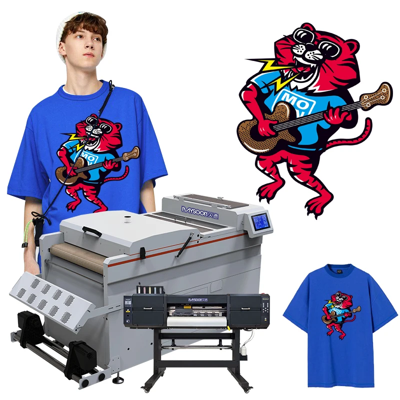 Baysoon 60cm Digital T Shirt Textile Printing Machine Heat Pet Film Imprimante t-shirt DTF Printer With Double 4 i3200 Print Hea