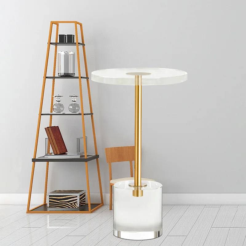 Wholesale Nordic Round Modern Luxury Sofa Side Living Room Office End Table Transparent Acrylic Coffee Table