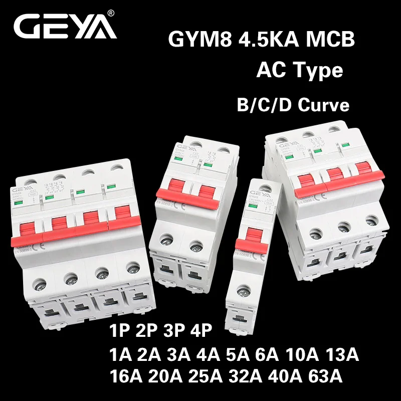  GEYA солнечные фотоэлектрические системы новый дизайн GYM8 переменного тока постоянного 3 фазовый автоматический выключатель DZ47-63 автомат защити цепи C45