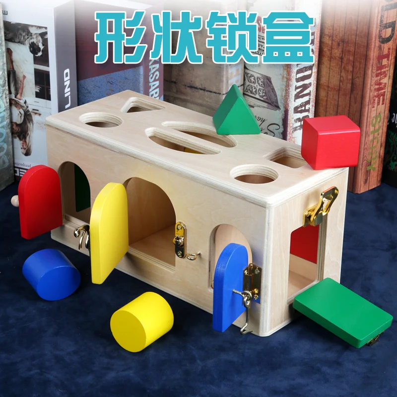 Montessori early education treasure box DIY for training memory wooden toys matching learning Locking Box