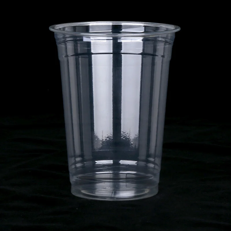 Disposable Reusable Transparent Clear Custom Printed Logo Plastic PET Drinking Cup Cold coffee Cups with lids and straws