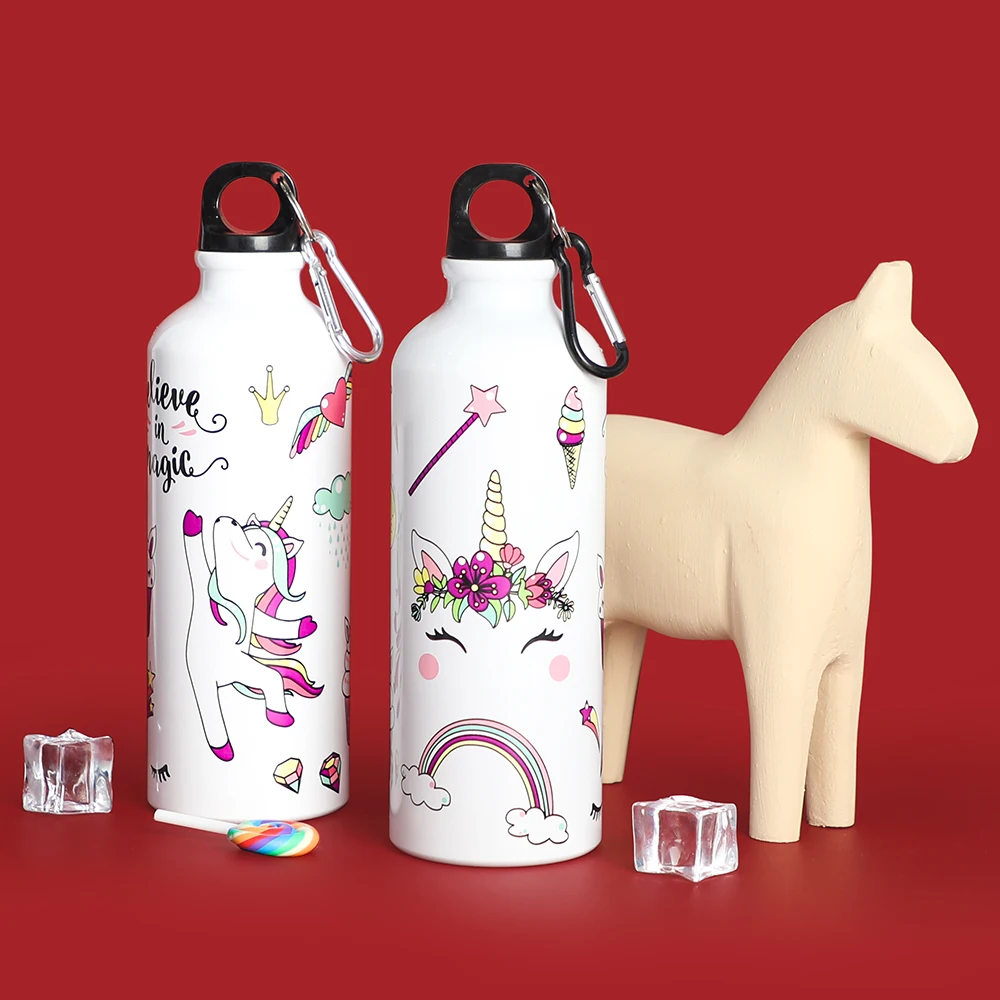 Gradient drinking thermos reliable frosted reusable luxury custom aluminum water bottle eco   friendly