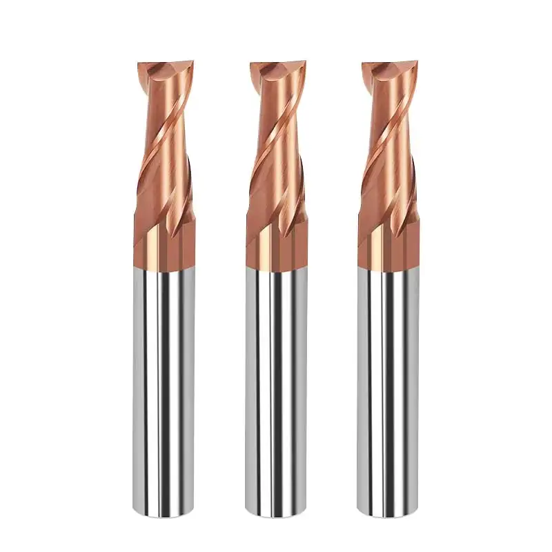 Wholesale Hrc55 Solid Carbide Coated Milling Cutter 2 Flute Tungsten Steel Keyway endmill Flat End Mill for cnc tooling