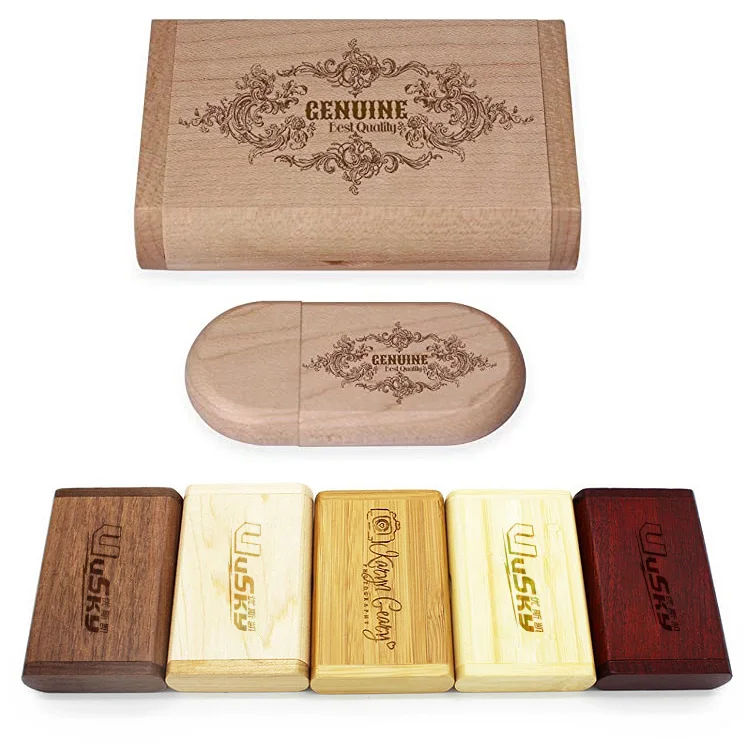 ECO Friendly  Photographer USB Flash Drive With LOGO 1GB 4GB 64GB 128GB Bamboo Wooden  Pendrive 32GB