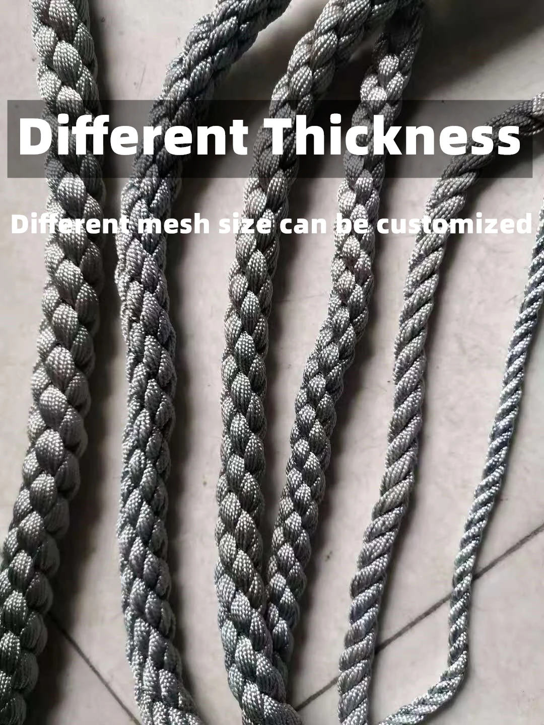 black woven nylon stair railing rope mesh