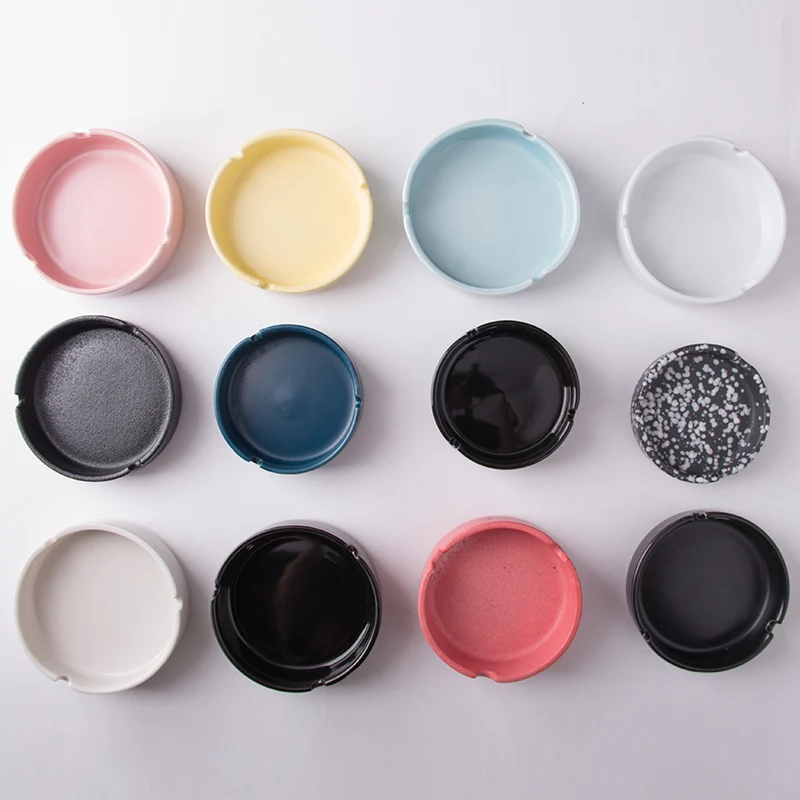 Personalized porcelain Smoking Custom brand Logo ceramic ashtray with gift box