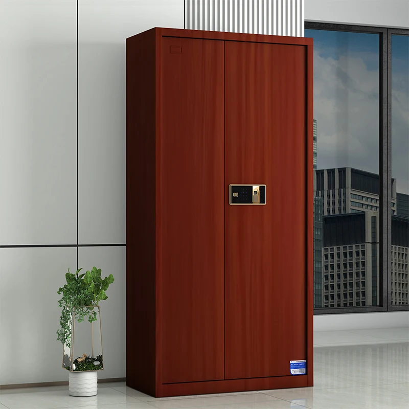 Large Vertical Steel File Security Storage Fingerprint Lock Cabinet 2 Door Office Government Document Storage Safe Cabinet