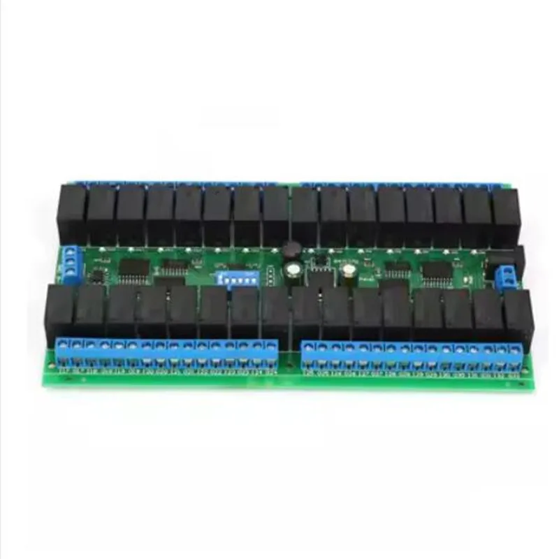 R421C32 DC 12V 32 Channels Mod-bus RTU RS485 Bus Relay Module UART Serial port Board for PLC LED Home automation door lock