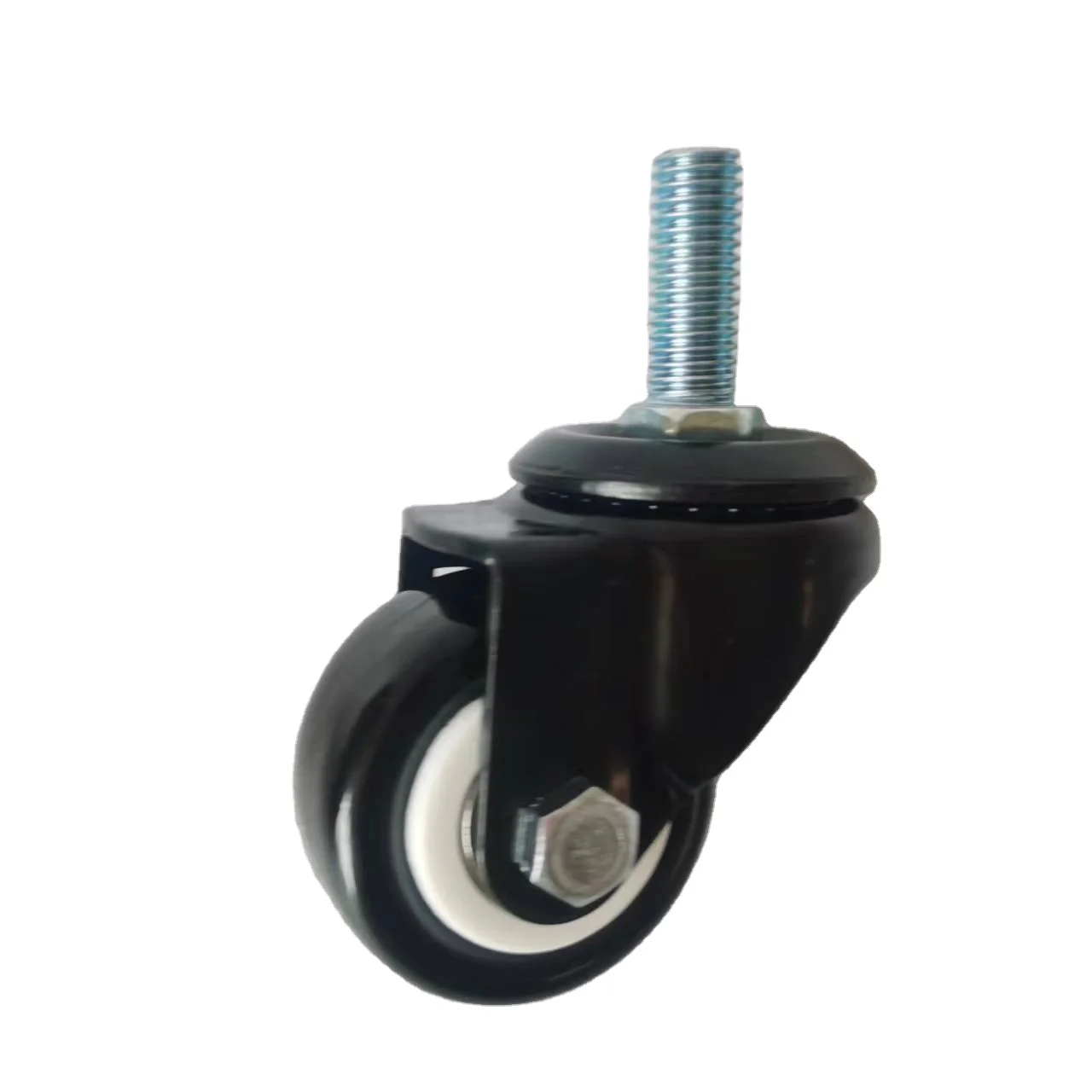 High Load 50/60/150KGS 50mm PU/Nylon Wheel M12*25/30mmThreaded Stem Swivel Furniture Caster Wheel with or without Brake