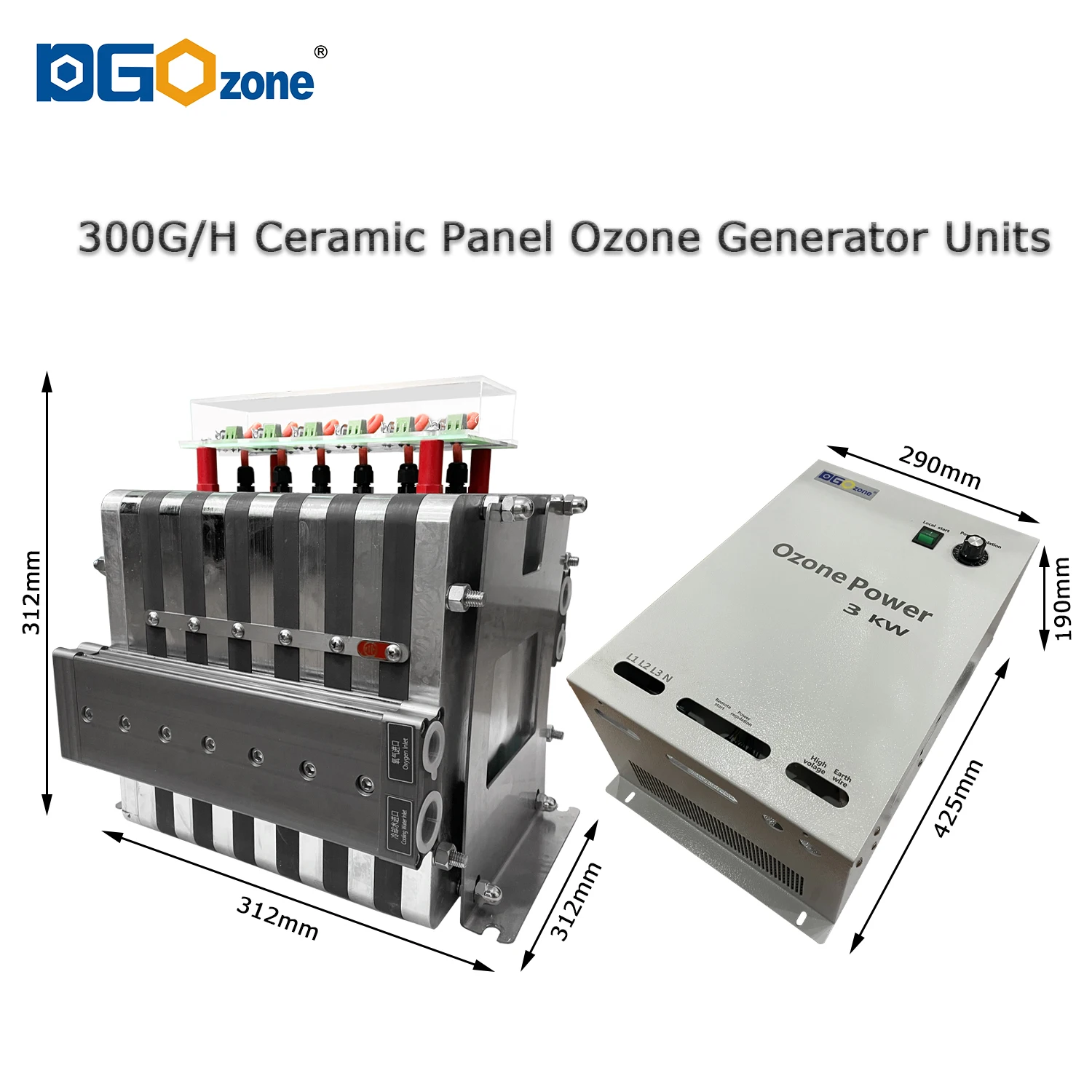 300g ozone generator large ozonator ceramic plate module integrated panel ozone generators
