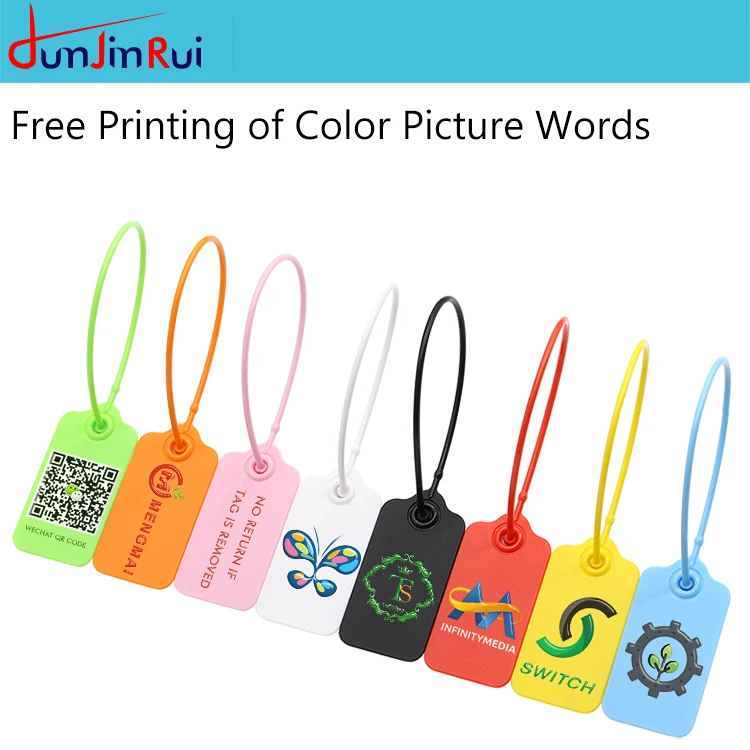Watch Sneaker Plastic Security Tag Lockable Plastic Clothes Hang Tags Black Plastic Tag