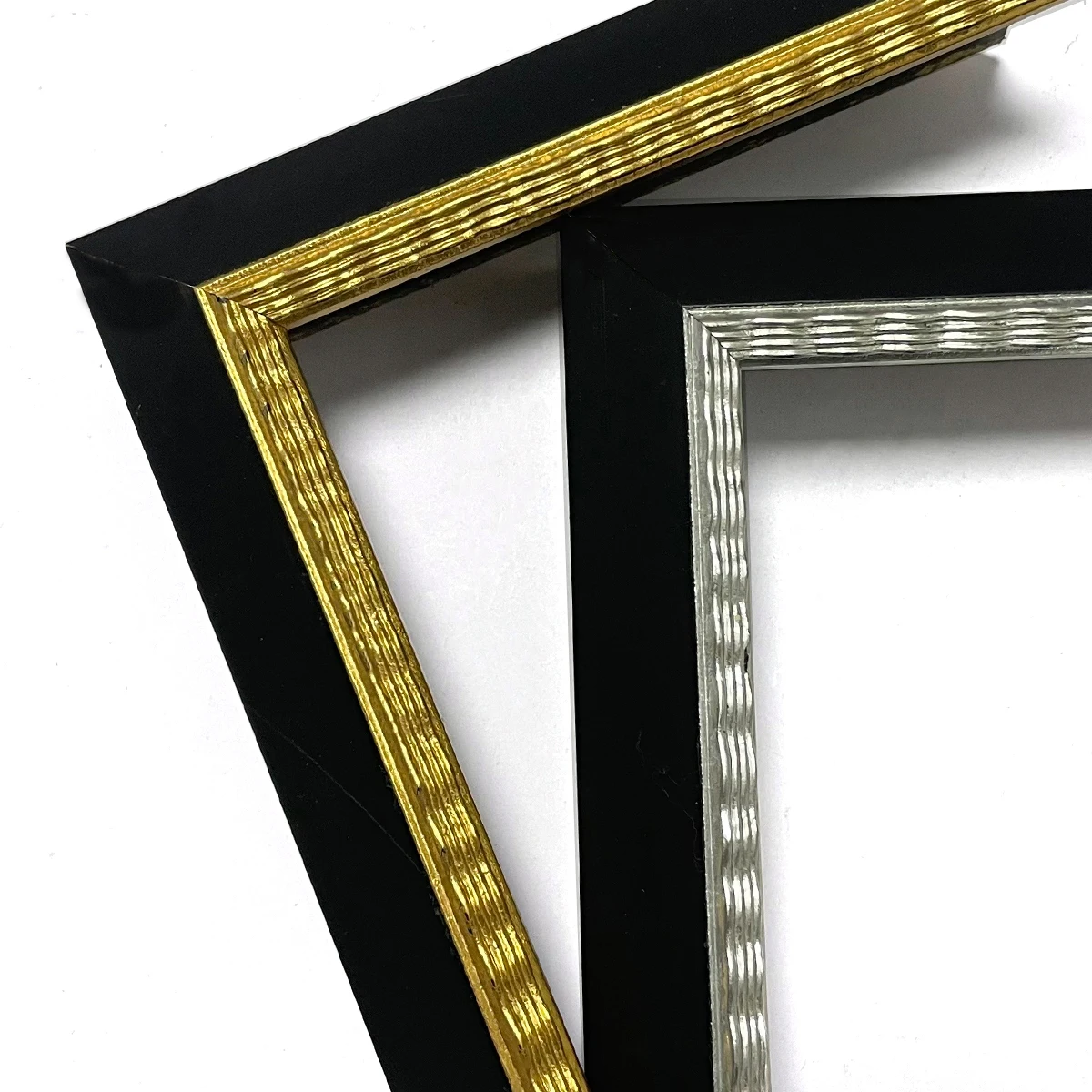 Experienced Factory Customized Free Sample Simple Photo Frame Gold Silver Lips Black Wood Frame Moulding for Picture