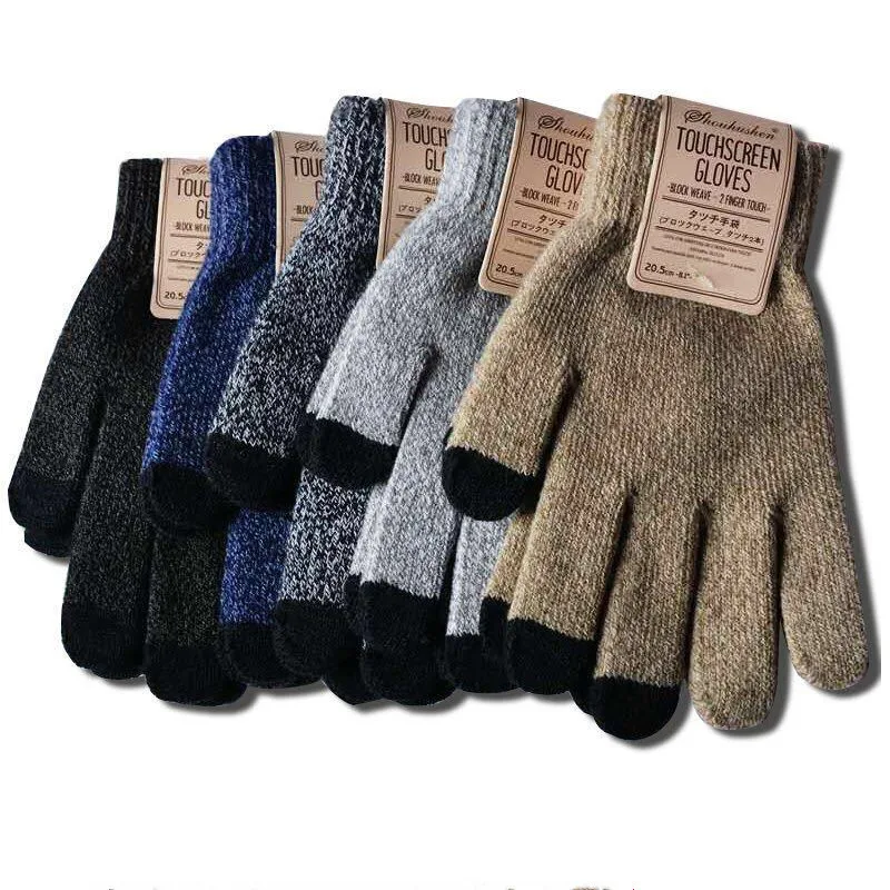 2019 Winter Gloves Women Men Girls Knitted Mittens Warm Soft Gloves Female Winter Gloves Touch Screen Unisex
