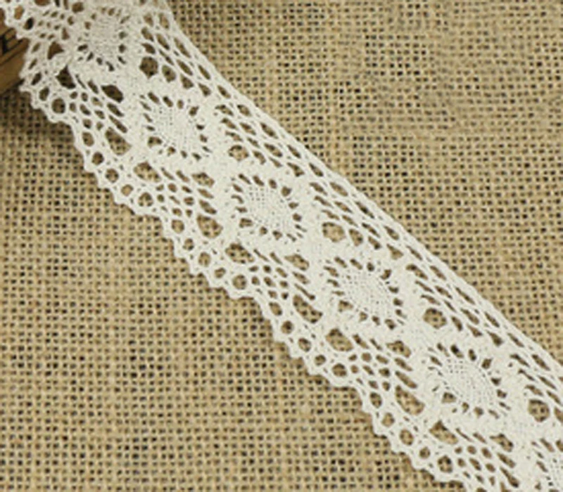 2.5cm Textile Garments Accessories White Custom Decorative Rigid Crochet Cotton Antique Leaf Lace Cording