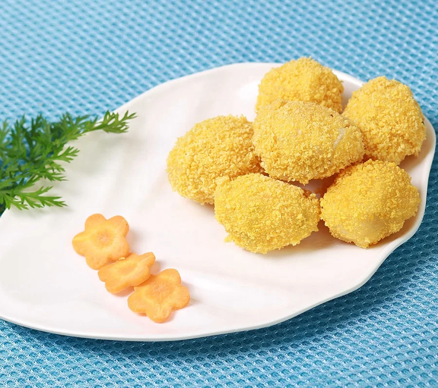 
Meat ball rolling and breading food biscuit crumbs 