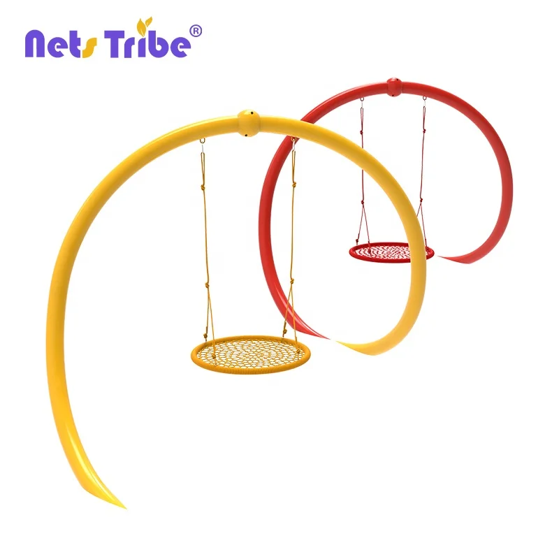 Kids Rope Swing Set Round Hammock Chair for Outdoor Playground and Kindergarten Furniture netstribe