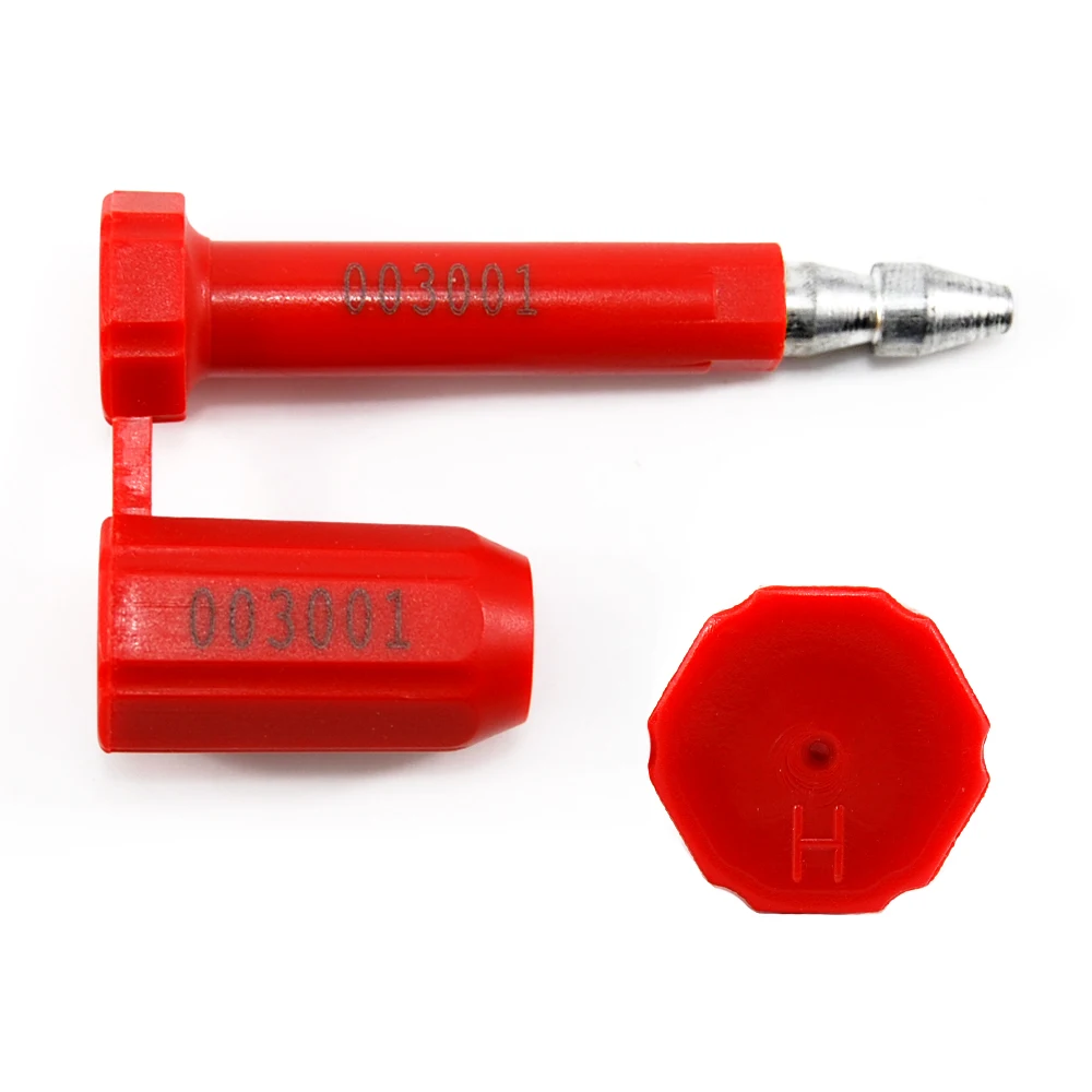 high security bolt seals,cargo container trucks seals tamper proof shipping seals with print progressive numbering,red