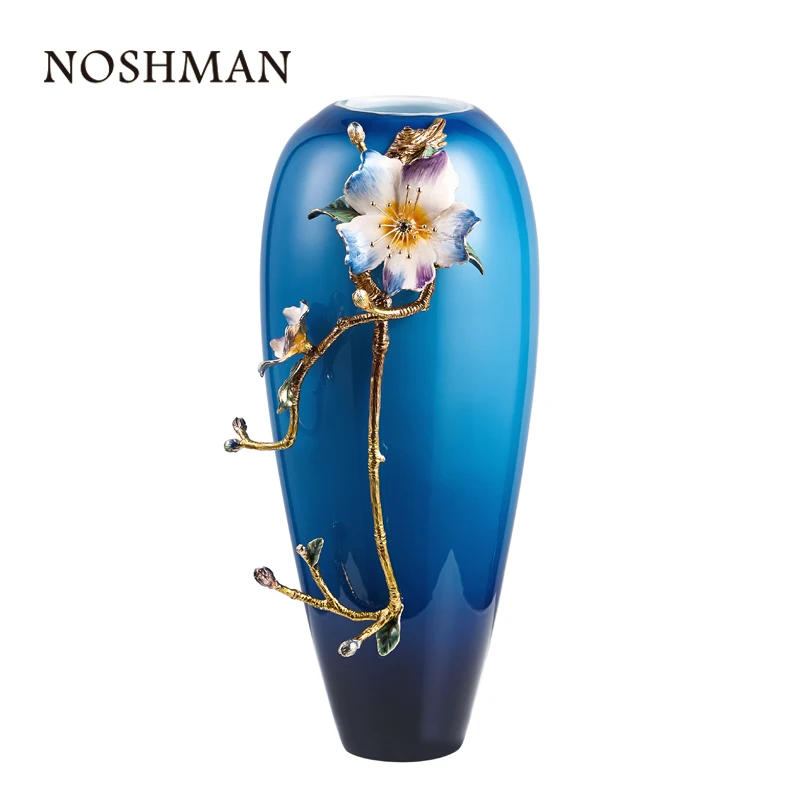 Роскошная Высококачественная эмалированная стеклянная ваза NOSHMAN Florero de cristal в европейском стиле ручной