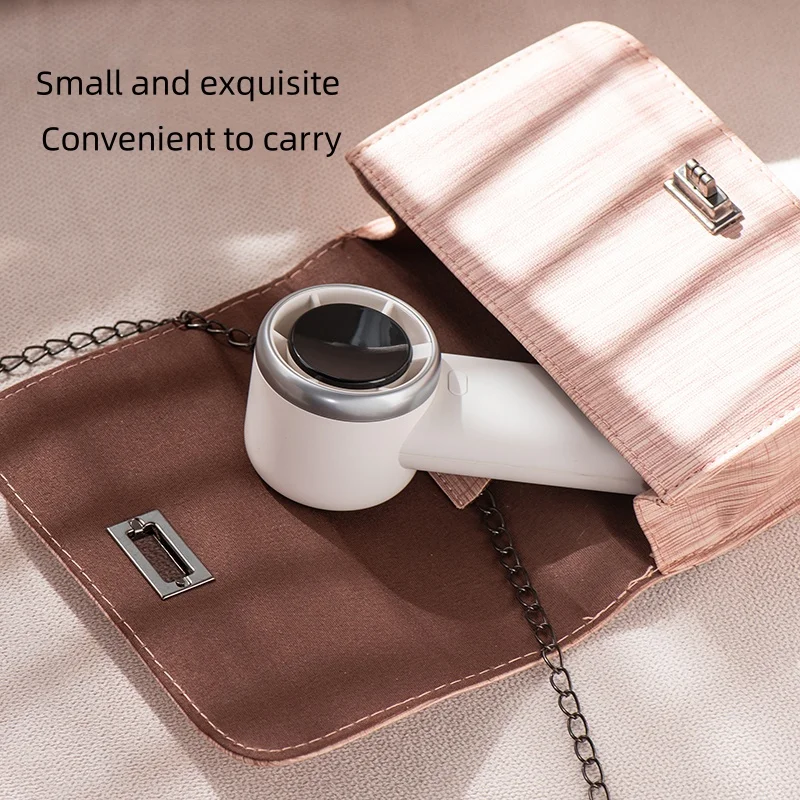 Mini portable handheld fan with digital display bladeless outdoor fan rechargeable USB air cooled fan