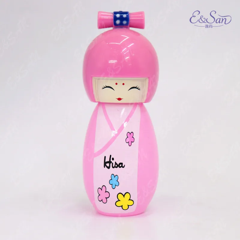PT081A 20ML Wholesale Colored Kawaii Kimono Dolls Shape Empty Glass Refill Empty Perfume Atomizer Spray Bottle
