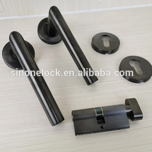 ALL SS304 Solid Casting Door Lever Handle on rose Special Luxury finish with heavy duty horizontal return spring EN1906