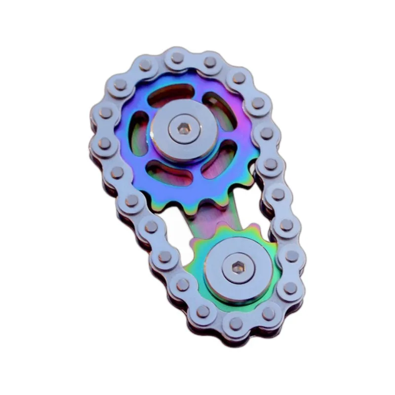 wholesale EDC Rainbow gear chain fingertip gyroscope sprocket flywheel fingertip stress relief toys for adults kids