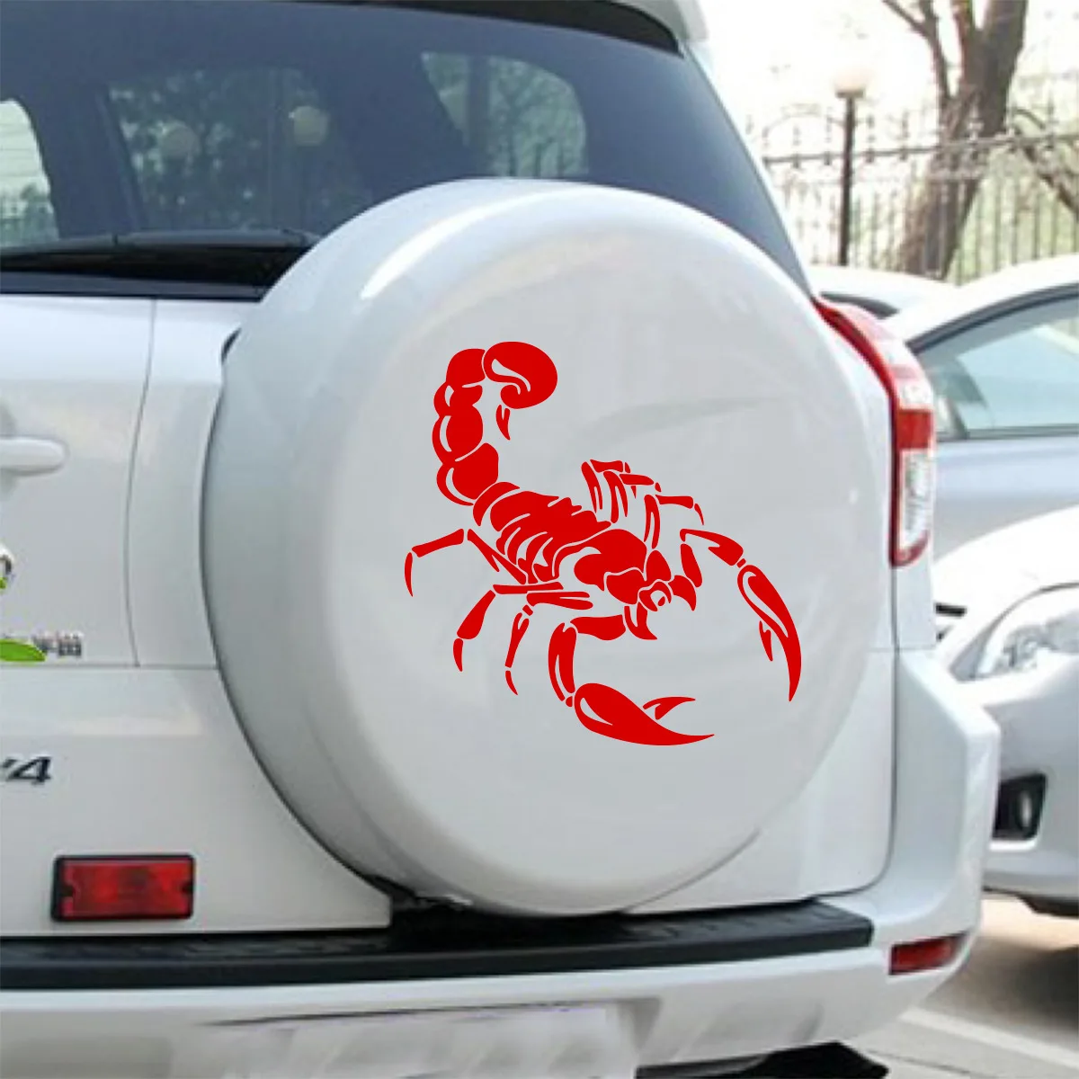 New 28.5cm* 28.5cm Pattern Animal Scorpion Car Sticker Hood Spare Tire Car Sticker Reflective Fun Waterproof 3m Glue Sticker Car