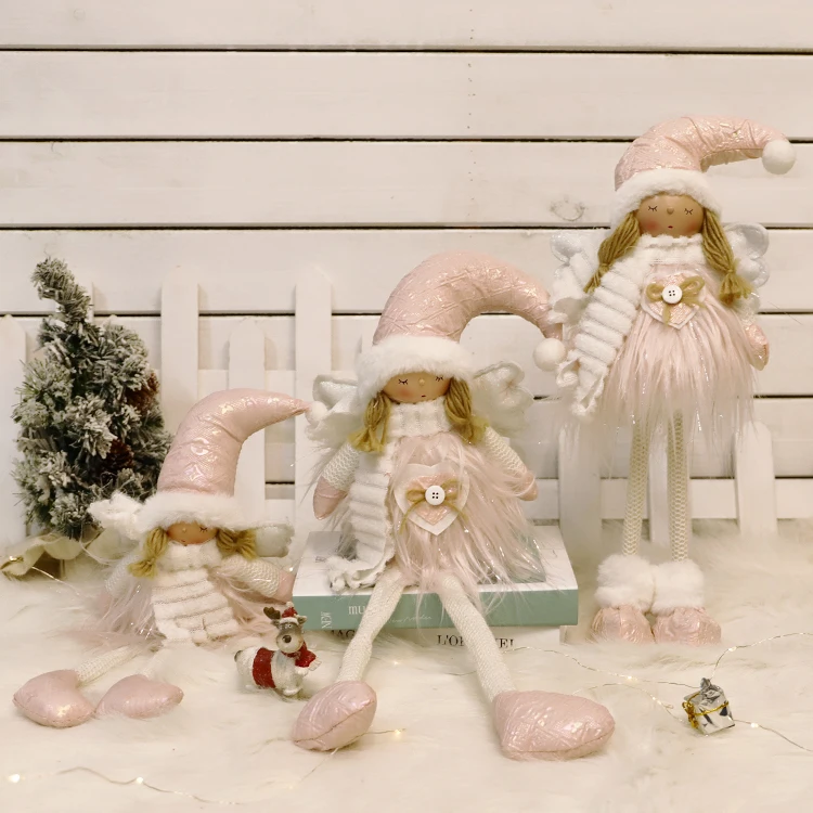 High Quality Holiday Present Christmas Gifts Lovely Girl Plush Craft Angel Elf Doll Home Decor