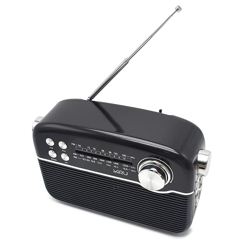 2023 Portable Rechargeable Retro Style Home Radio with Blue Tooth Usb Sd MP3  Player