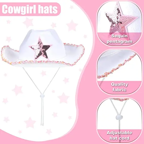 4 Pcs Cowgirl Costume Outfits for Women Cowboy Bachelorette Hat  Skirt Heart Shape Glasses Disco Bachelorette Party Accessories