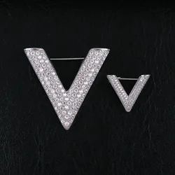 Crystal Pearl Initial Brooch Gold Plated Enamel Colorful Letter Alphabet Breastpin Pin Jewelry for GIFTS