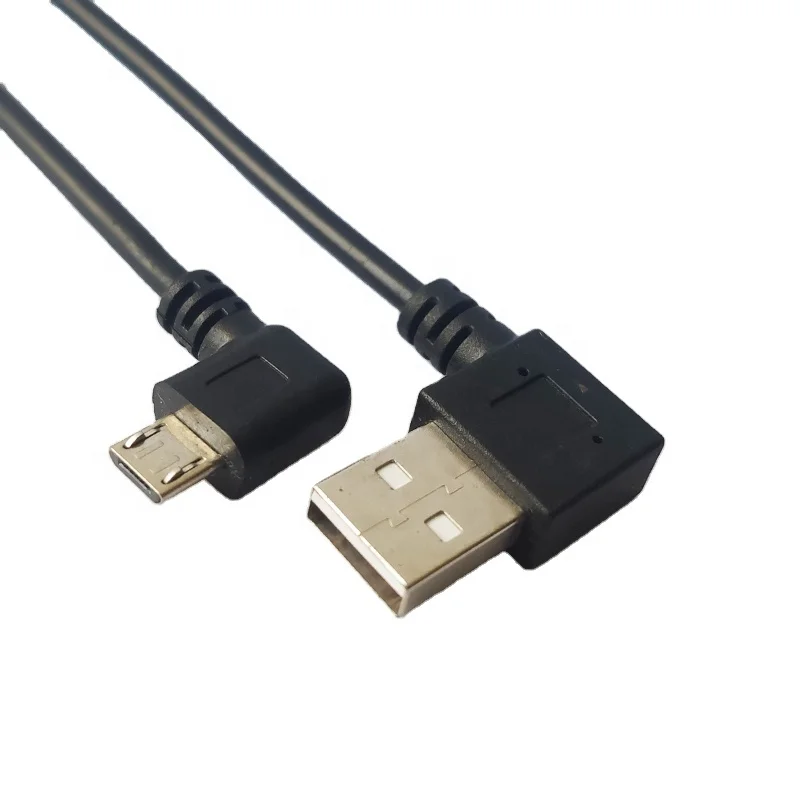 China Manufacturer Custom USB 2.0 AM Left Angle to Micro Left Angle Cable