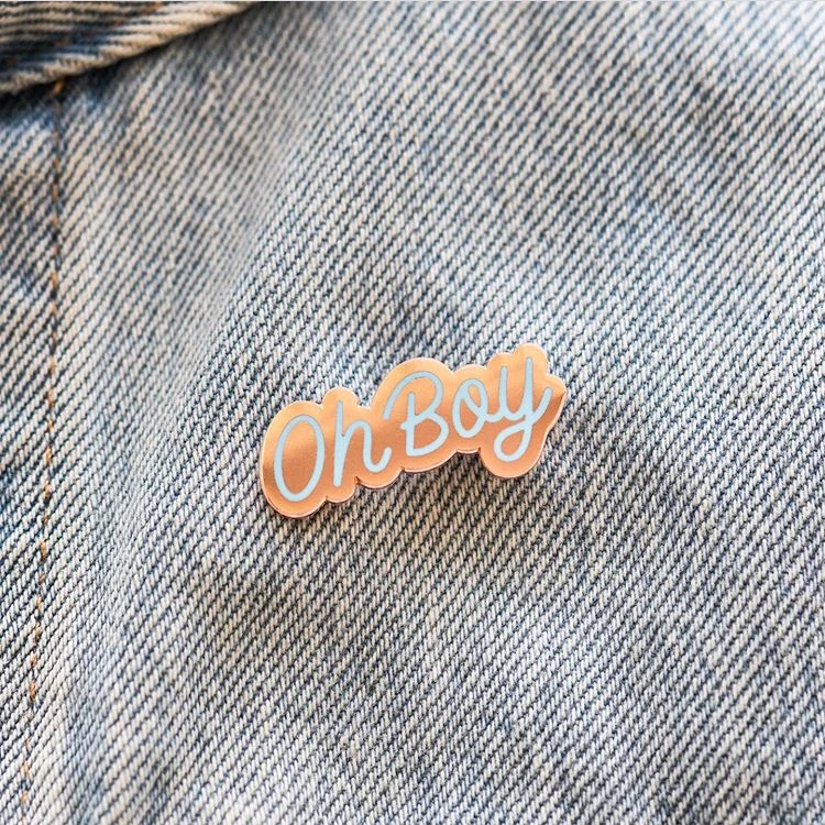 custom letter hard enamel lapel pin metal badge pins