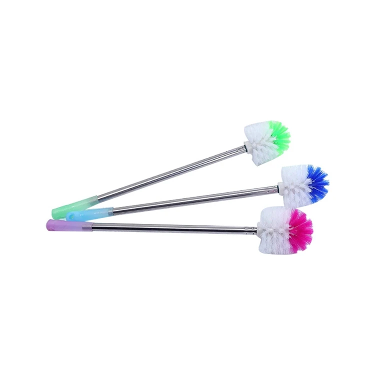 Wholesale Household Round Head Plastic Bathroom Cleaning Toilet Brush with Stainless Steel Handle