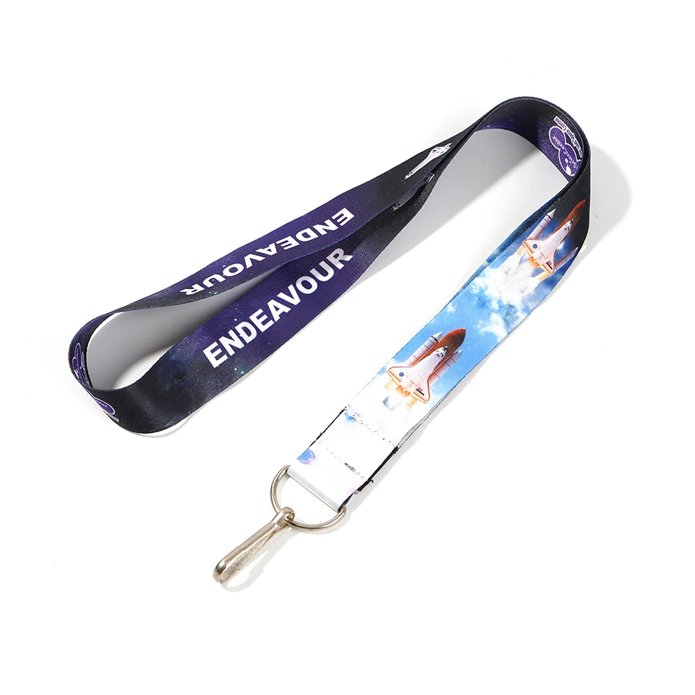 Multi color polyester lanyard OEM kids lanyard with clip plastic hook promotion sublimation polyester lanyard