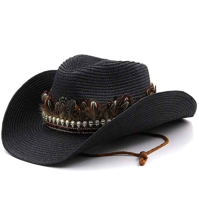 2023 New Trend High Quality Hand Knitted Spray Color Cowboy Hat For Unisex Outdoor