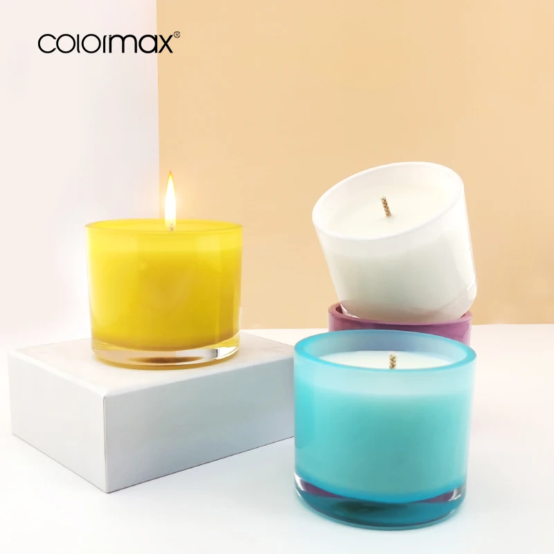 Wholesale Colored Glass Candle Jar Transparent Candle Containers With High Quality