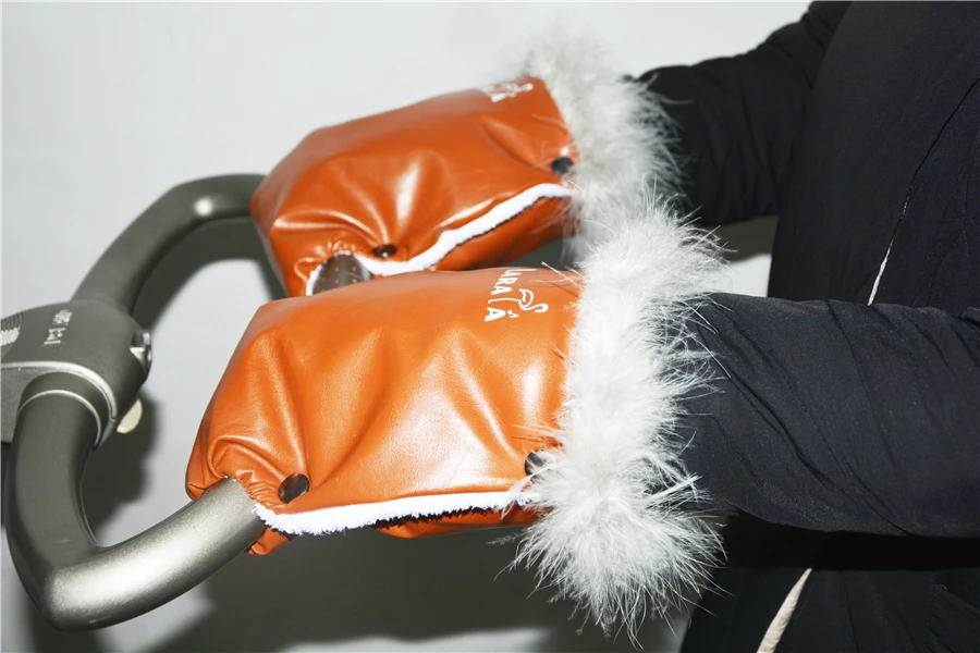 Baby Stroller  Bee Accessories Hot Mom  Dsland Mittens Warm Plush Reinforced Hand Muff Glove Waterproof Wind-Proof Warm