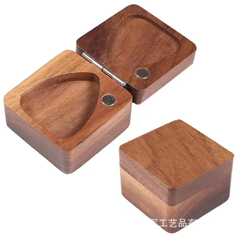 Handmade Boutique Wooden Guitar Pick Storage Box Hot Sale Portable Large Capacity Storage Box