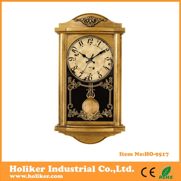 Good Quality Plastic Antique Style Pendulum Wall Clock Quartz Pendulum Clock Movements