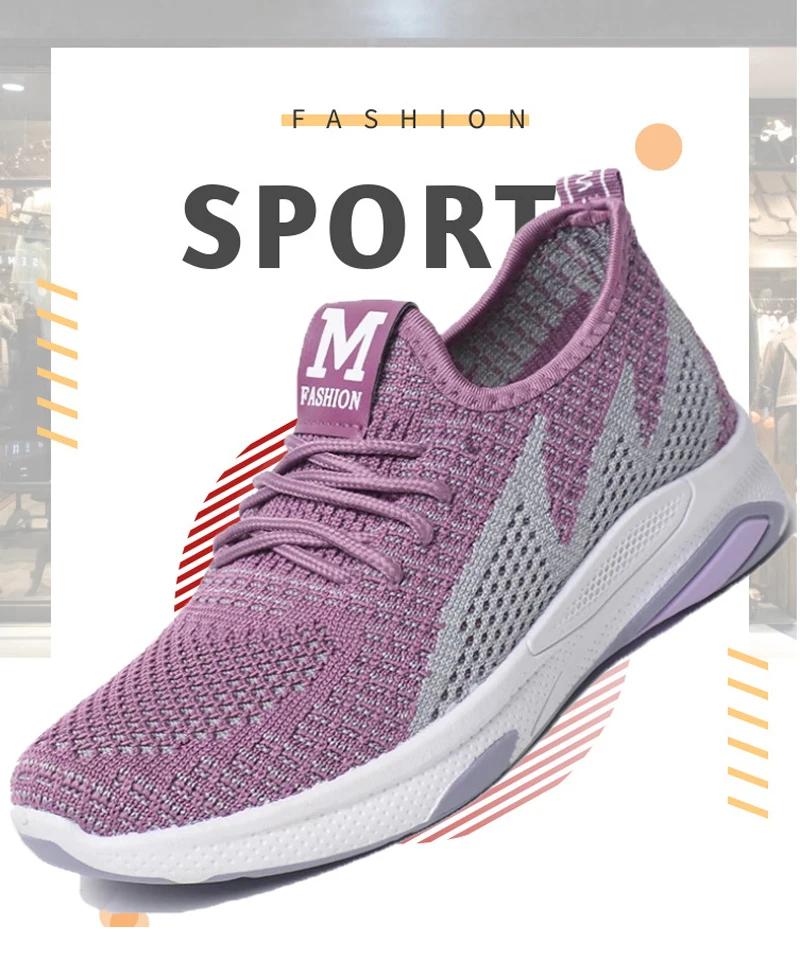 Fashion Custom Logo Knitting Sneakers Casual Running Shoes Men And Women