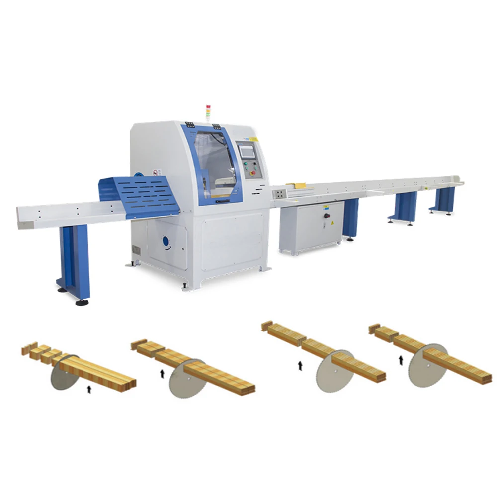 Heavy duty PLC automatic wood pallet board circular saw sawmill cross cut off saw production line