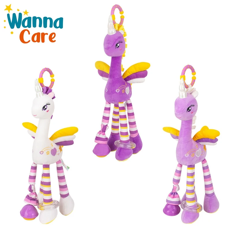 Soft Baby Rattles Toys 6 to 12 Months Stroller Crib Hanging Bed Bell pink lovely animal plush sound toy For Newborn infant