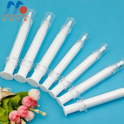 Hengsheng Factory supply custom white empty 10ml acrylic applicator smear type Syringe Bottle for cosmetic facial care