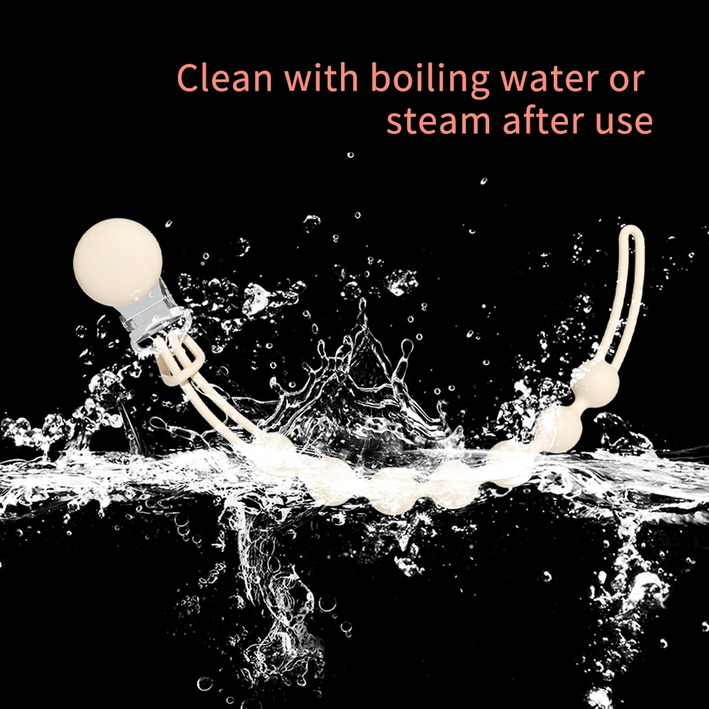 Pacifier clip holder silicone anti-drop chain baby teething toys easy  clean chewable silicone baby pacifier clip