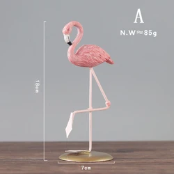 Nordic Ins Flamingo Resin Decoration Living Room Bedroom Pink Girl Heart Birthday Gift Resin Moderns Home Decor